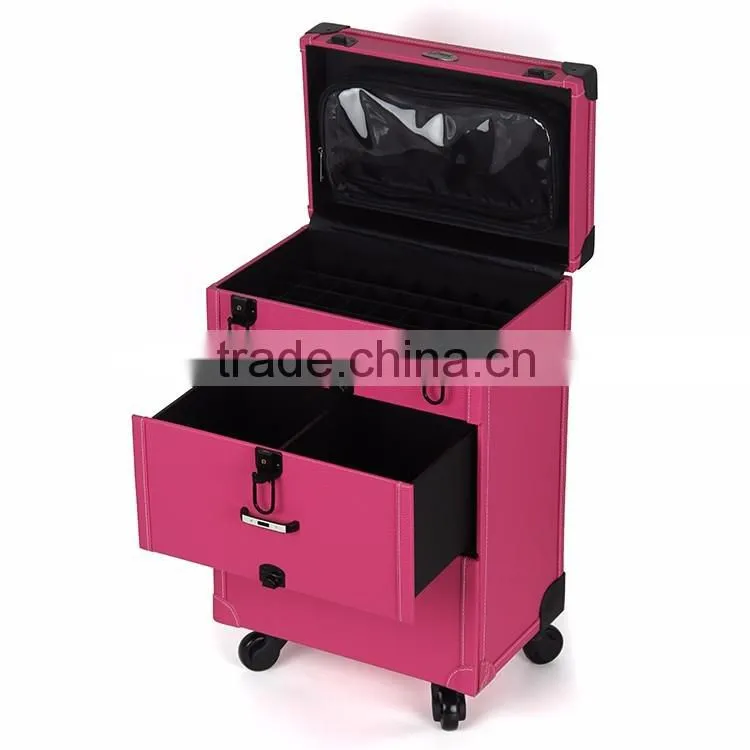 Studio professional 360 degree Trolley case/Rolling Makeup Case with Wheels wholesale