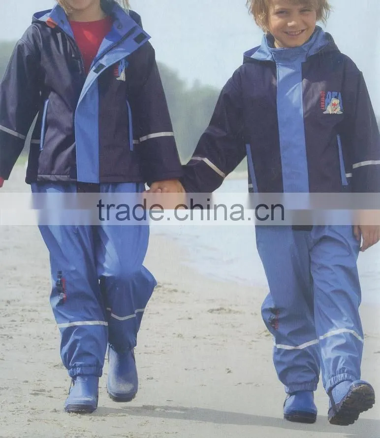 Waterproof Breathable PU Kids Rain Suit