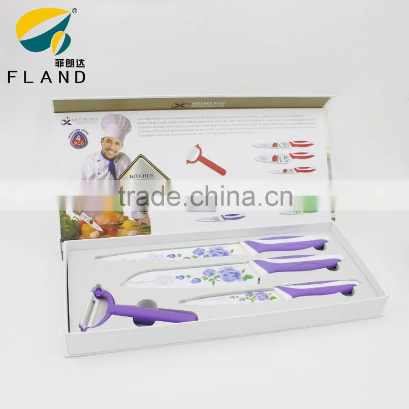 YangJiang Factory supply Colorful non stick coating blade kitchen knife set with gift box