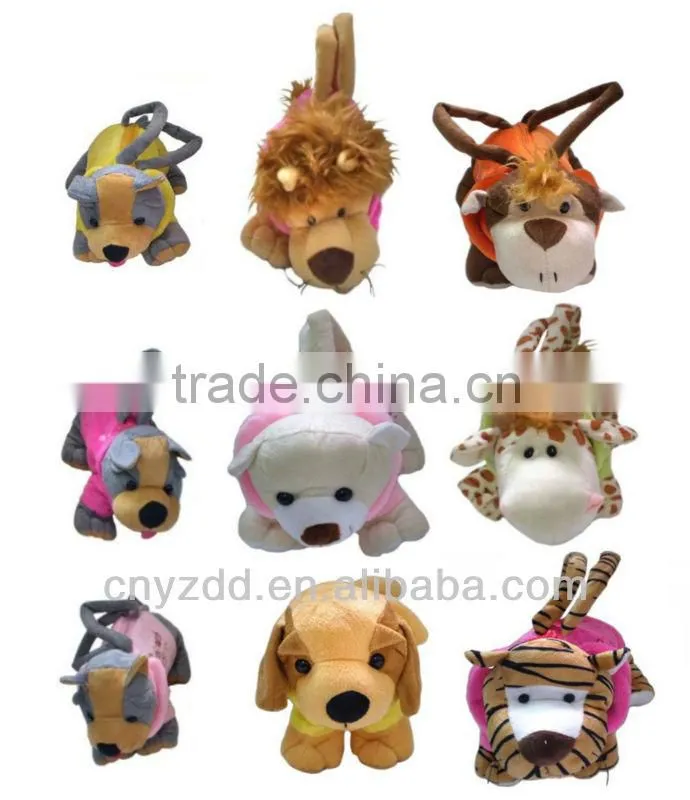 Cute Soft Plush Lifelike Animal Purse/New Design Cuddly Toy Puppy Handbag/Plush Animal Playful Purse