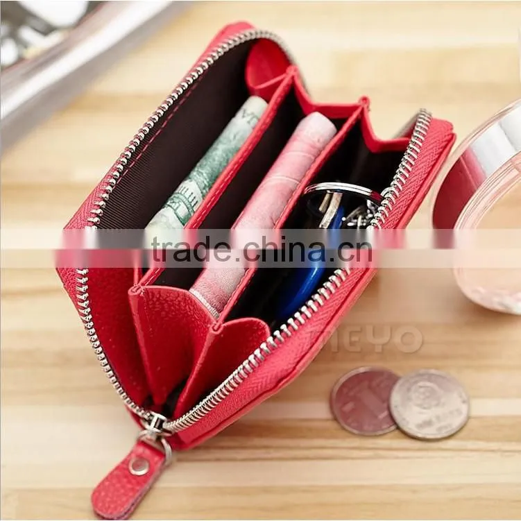 Luxury 3 splits smart key case with ID card pocket