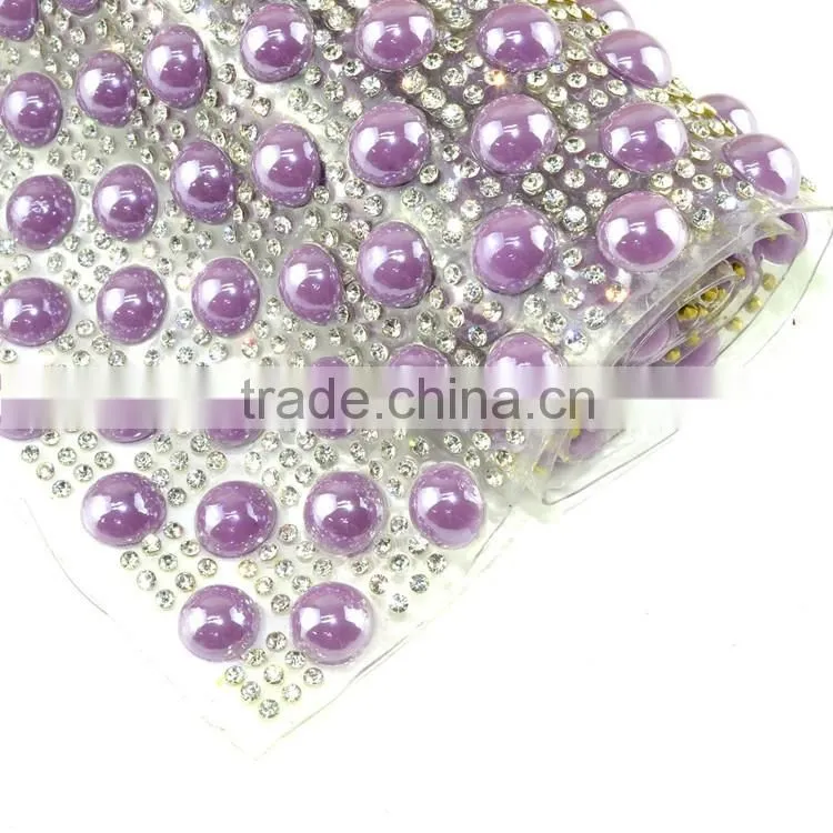 Cheaper Price Wholesale Iron-on Ceramic Rhinestone Trimming Mesh Rolls, Cramic Stone Sheets Roll Net for Fashion Bag