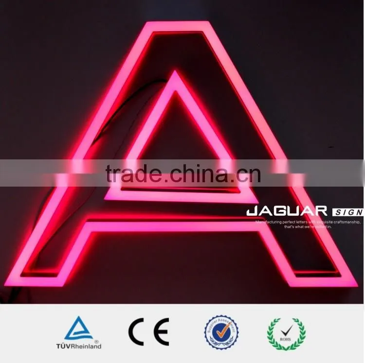 Waterproof Customized Acrylic Commercial Advertising Monochrome Alphabet Led Display Light Letter Sign Outdoor