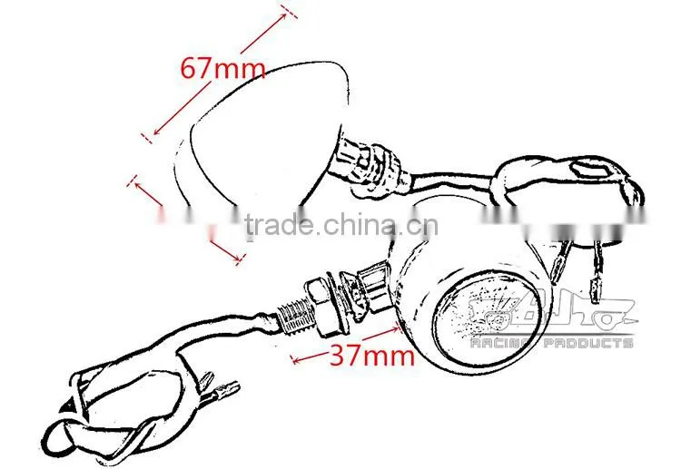 BJ-SL-059 Aftermarket Black 12V motorcycle led turn signal light for harley davidson