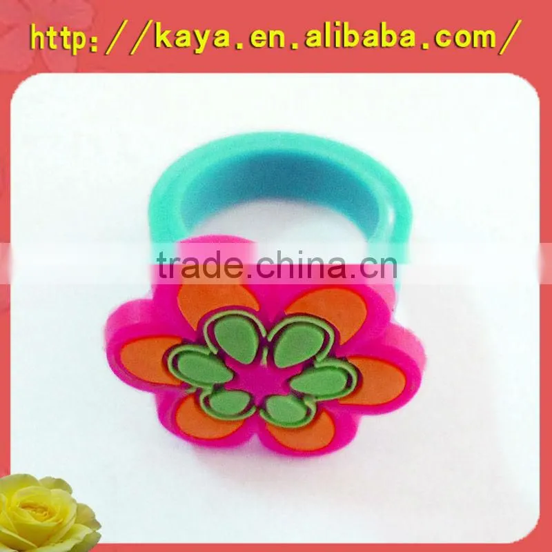 Beautiful and lovely soft pvc fashion toy rings