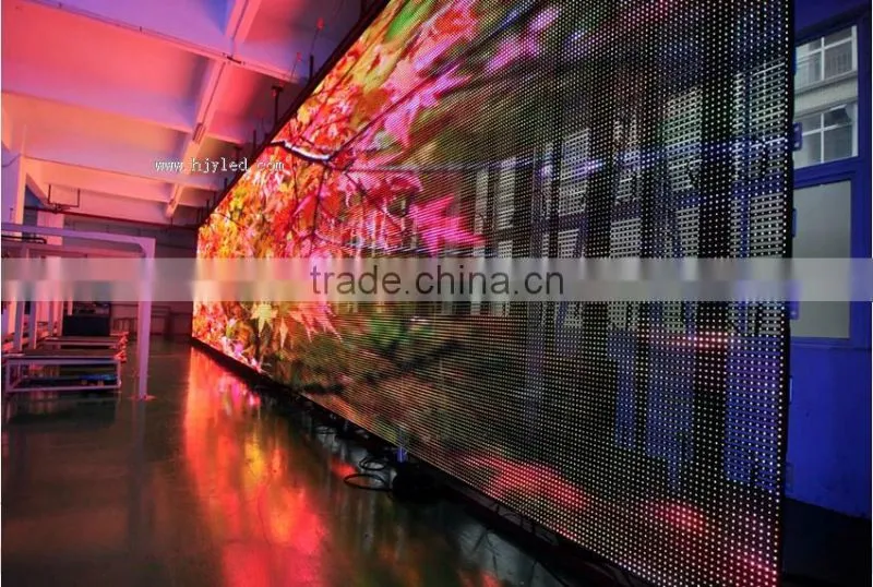 Indoor full color decoration strip led curtain display/P12.5 transparent led xxx video curtain