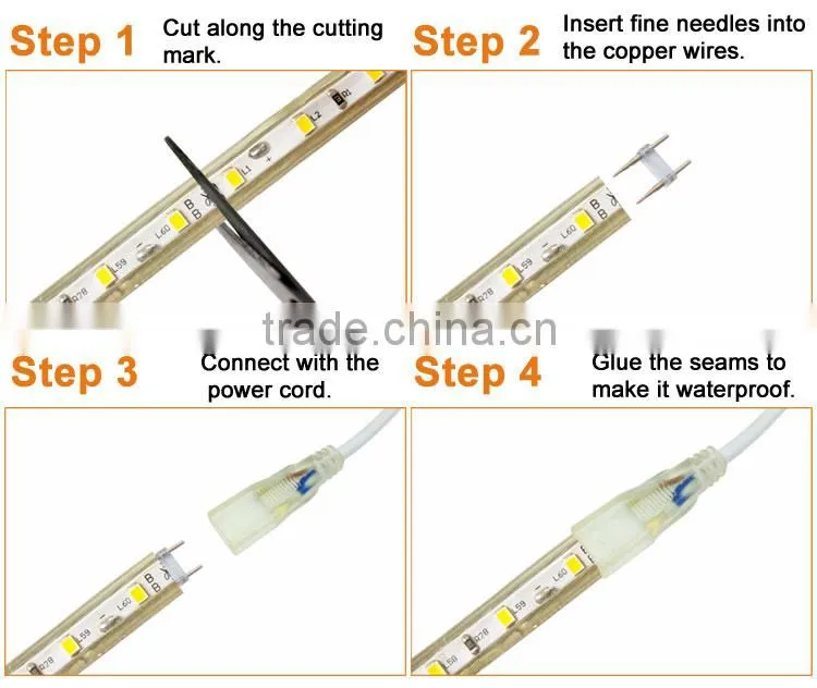 6W/M led epistar chip 328ft 100M flexible waterproof ip67 2835 led strip light