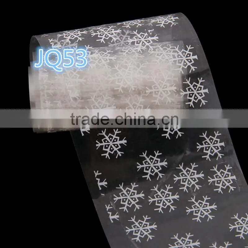 Women Fashion Mixed 4*100CM Nail Art Transfer Foil Set Tip Decoration White flower Christmas'Day stickers