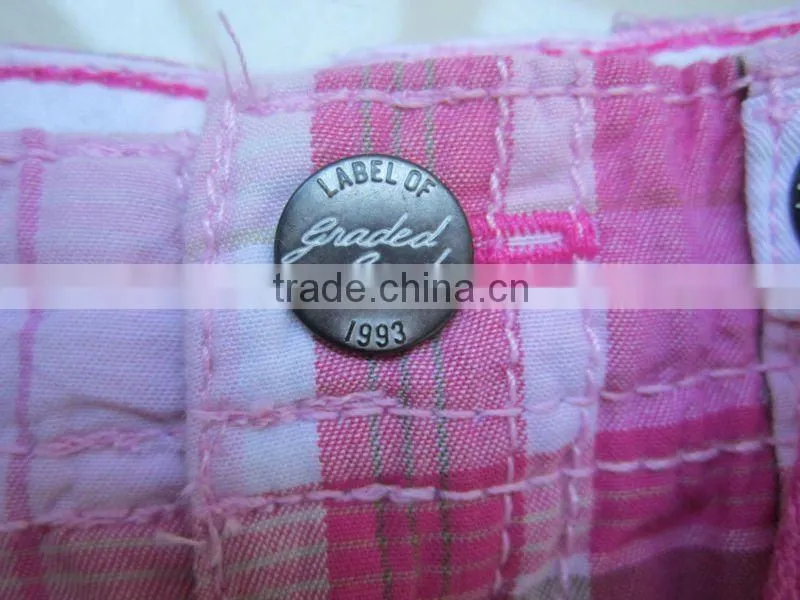 2012 new fashion ladies plaid casual soft cotton shorts