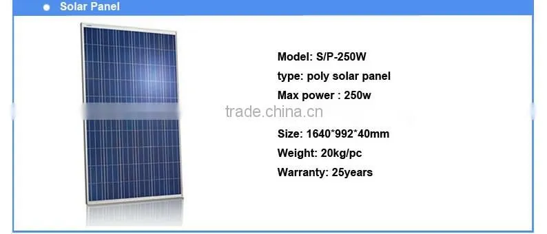 High efficiency and Good Quality 2KW solar off-grid Systems For Home Use, with A grade solar cells