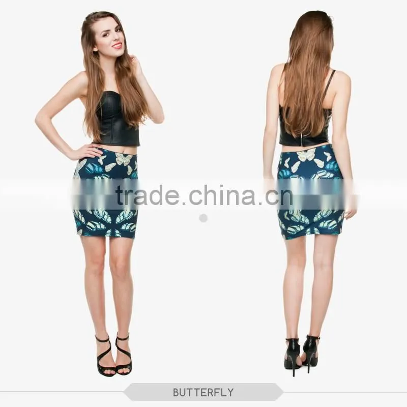 short front women king jungle girls tight slim mini skirt high quality 3d digital full print custom hot sale tube stretchy skirt