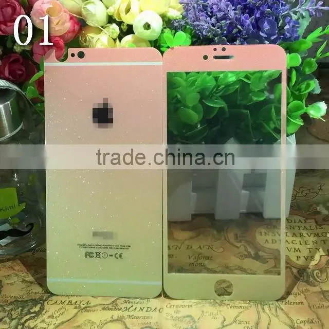 2016 new front&back shimmering powder gradient ramp Screen Protector for iPhone 6s China supplier