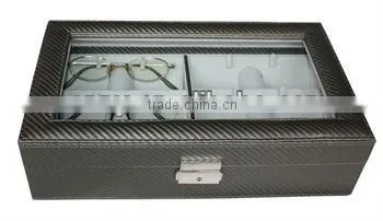 Hot sale carbon fiber pattern leather sunglasses packaging boxes