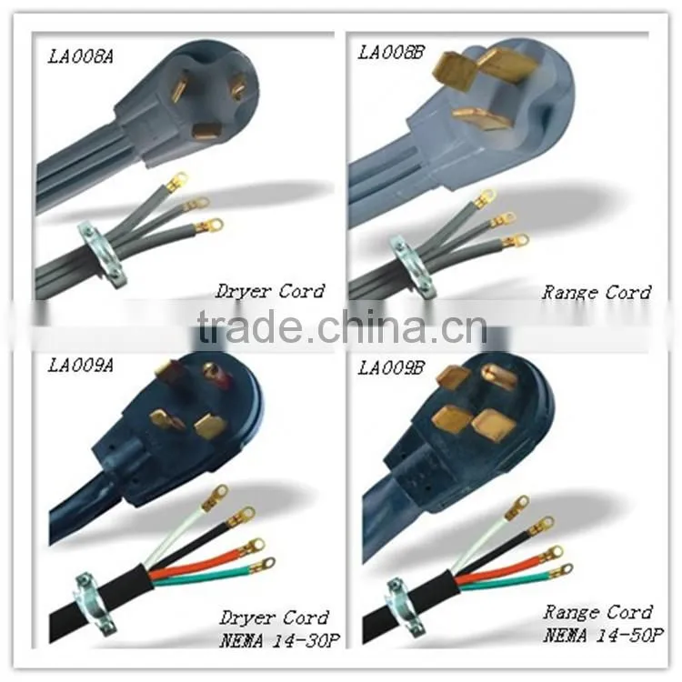 Range Cord NEMA 10-50P plug with SRDT flat cable UL cUL approval.