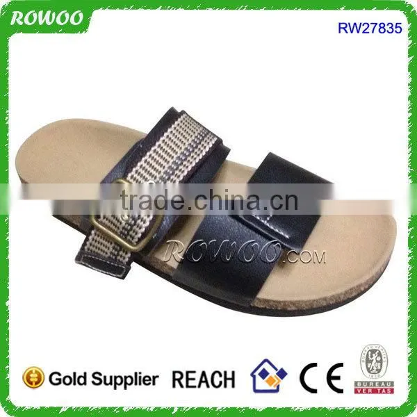 Latest new collection white PU cork slippers for men