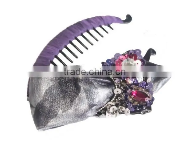 Fashion jewelry elegant sequin decorative plastic hair claws