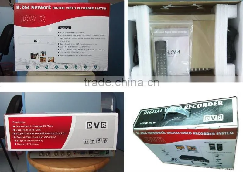 h.264 4ch dvr combo cctv camera kit which can support RS-485 port