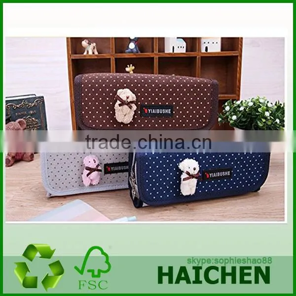 Big Capacity High Quality Two Layer Oxford Cloth Ballet Girl Pen Pencil Stationery Bag