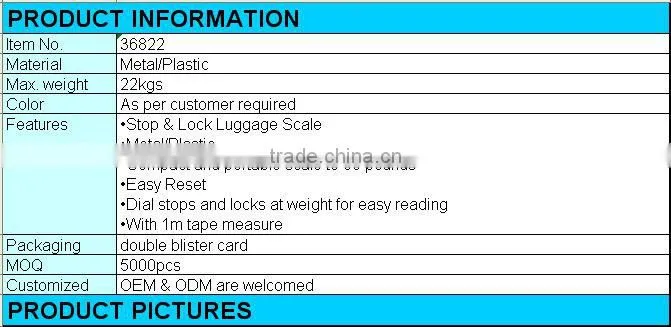 36822 luggage scale with tape measure