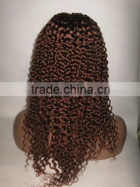 100%brazilian human hair jerry curl full lace wig wholesale price
