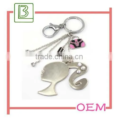 Fashion blue and pink enamel shoe keychain for women gift