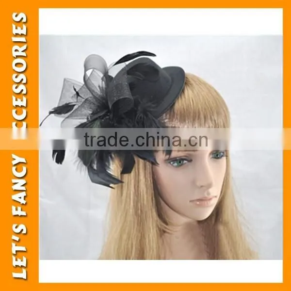 PGHD0660 Mini feather hat hair clips hair accessory