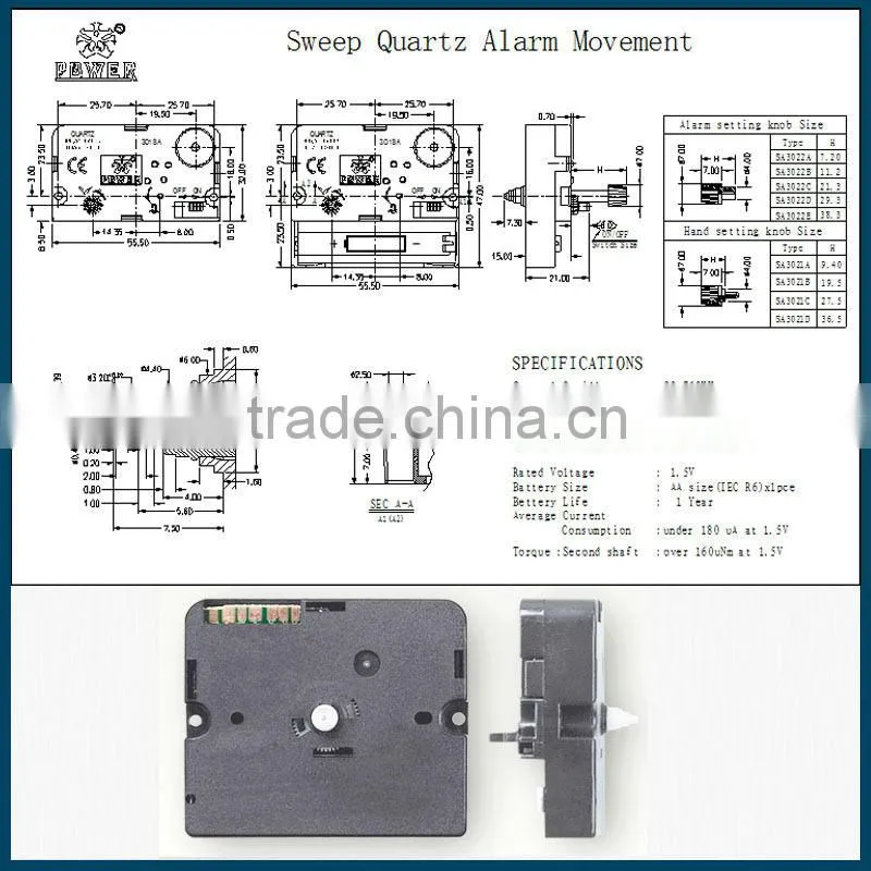 Top Quartz Sweep Clock Movement Sweep clock