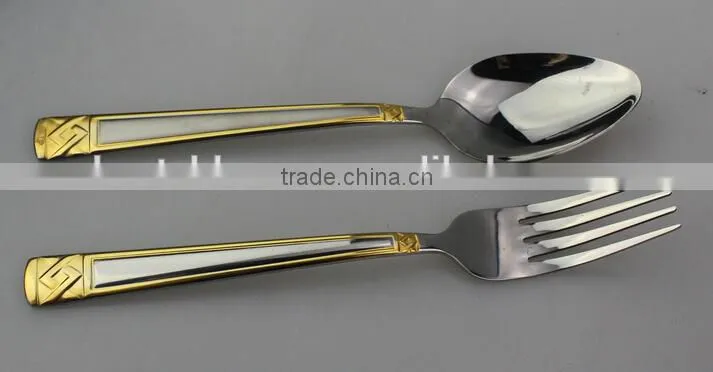 New design stainless steel gold plated cutlery