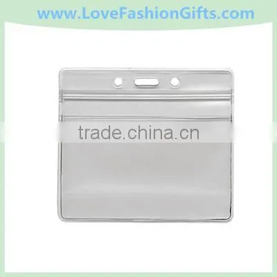 Clear Vinyl Horizontal Event Badge Holder With Pin