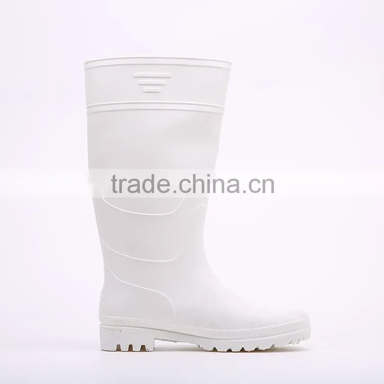 2016 Pure design waterproof white pvc rain boots, cheap plastic pvc rain boots