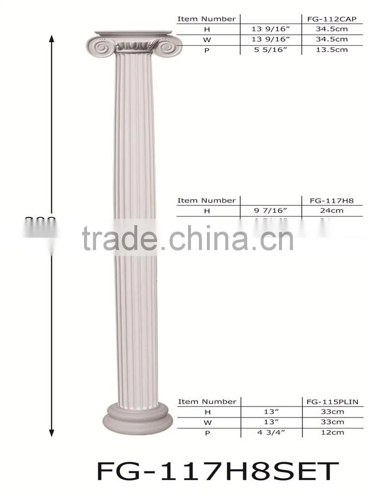 PU High Quality Good price beautiful polystyrene Crown marble columns for sale