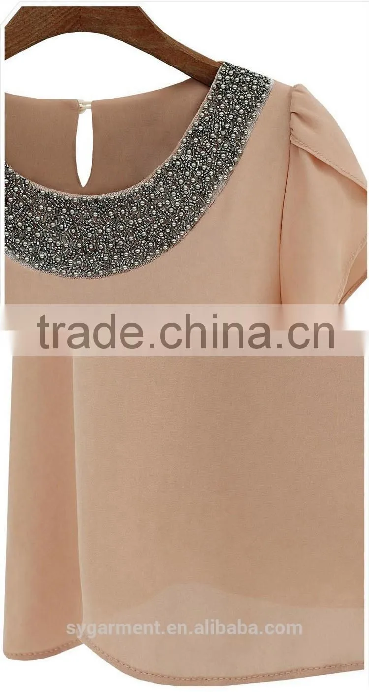 2015 Summer Women Loose Chiffon blouse Ladies Plus Size Shirt