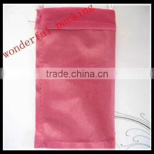 pink velvet pouch for jewelry packing size optional