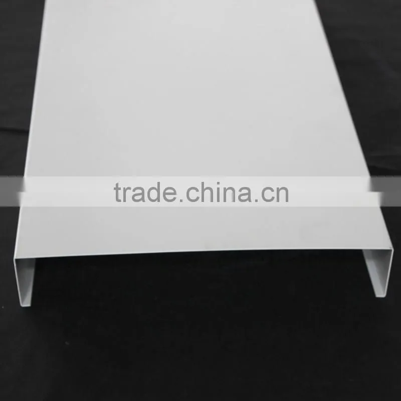 Width 255mm B Shaped Rustproof Commercial Metal / Aluminum Strip Linear Ceiling
