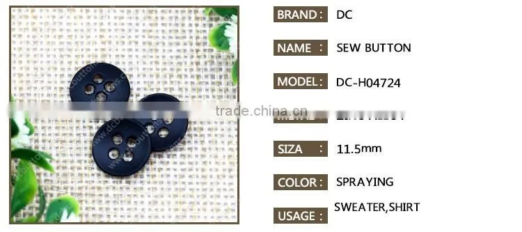 High quality metal round sewing button 4 holes for baby garment