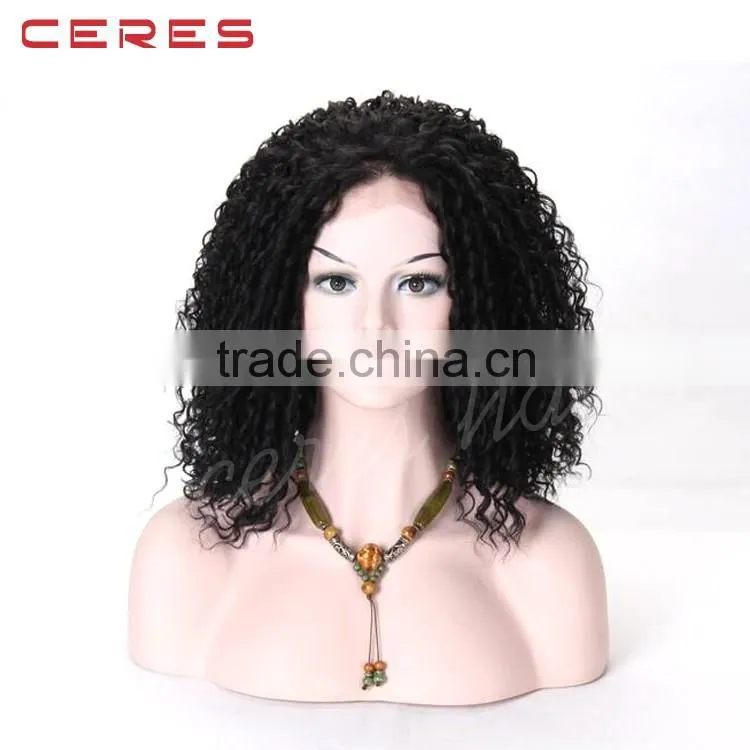 natural color lace front kinky curly wig for fashional lady