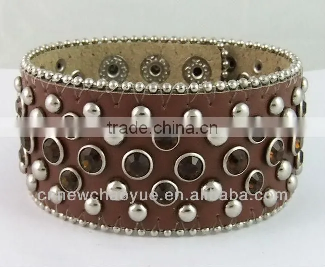 newest high quality different kinds size blank leather bracelet