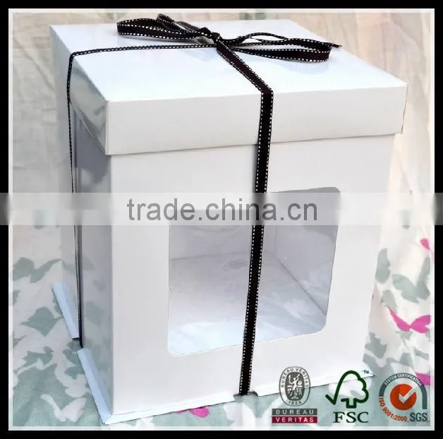 Custom popualr high quality exquisite wedding cake boxes with cheap price wholesale