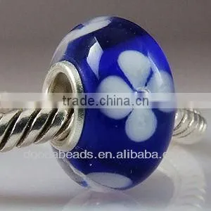 European WAVES Silver Murano Glass Bead fit Charm Bracelet