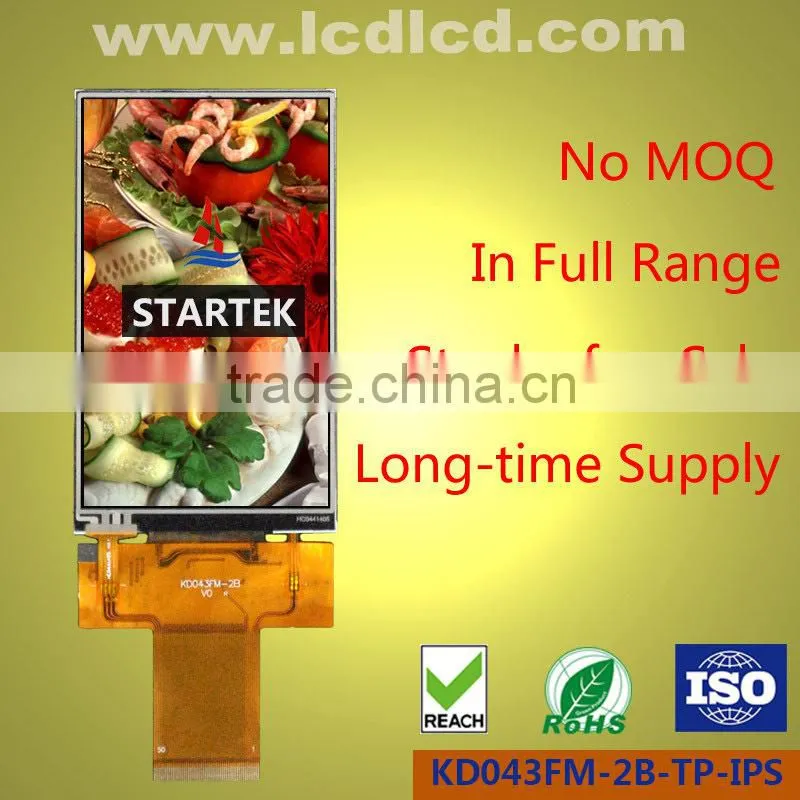 4.3 inch IPS panel 480x800 resolution with high brightness and full viewing angle