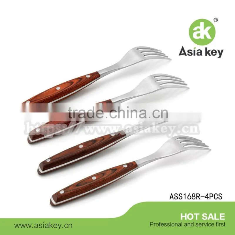 Laguiole Style Pakka Wood Handle Steak Fork Set