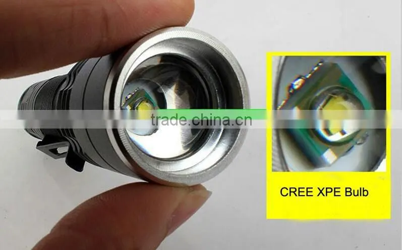 C81 Portable MINI LED zoom flashlight torch with pen clip
