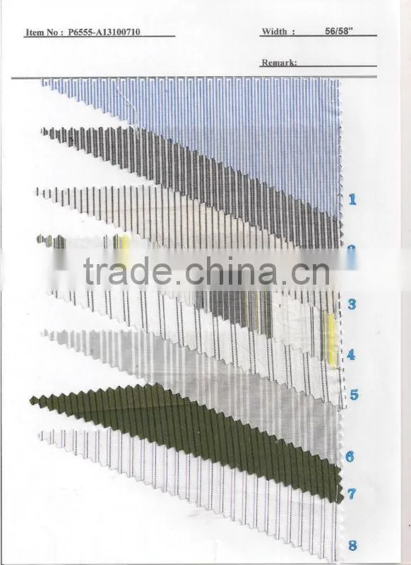 100% Cotton Yarn Dyed Shirting Fabric Textile Stock:P6555-A13100710