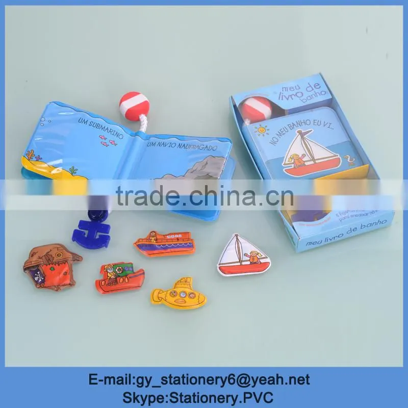 lovely children playing PVC bath book, coloring book bath
