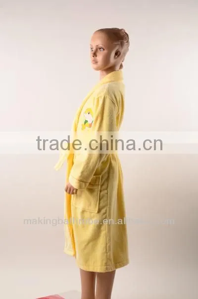 kids terry cloth bathrobes with embroidery wholesale