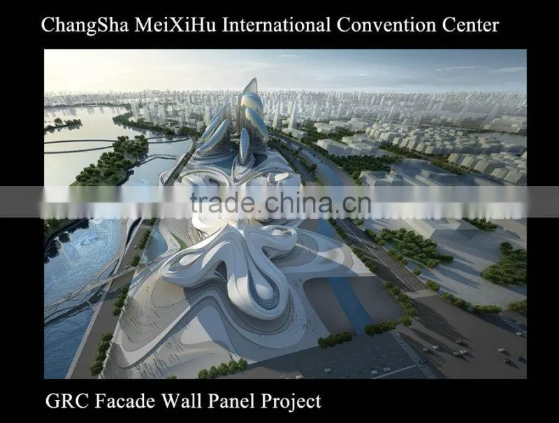 waterproof fire resistant grc material facade panel for exterior decoration