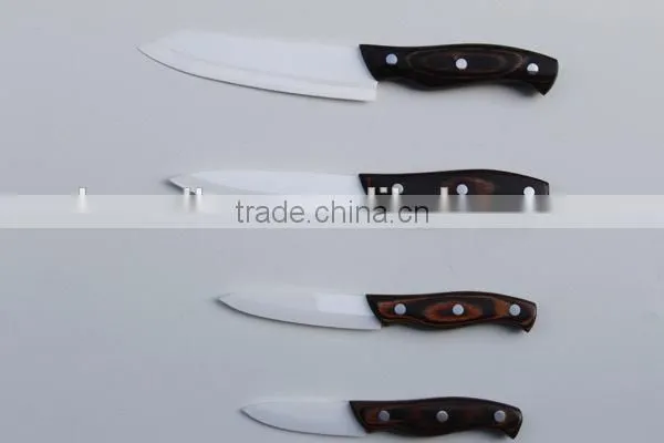 Top Quality Assured wooden handle white color zirconia oxide blade Ceramic Knife