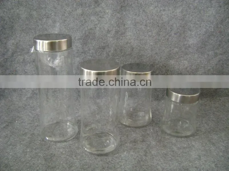Airtight glass jar with metal lid