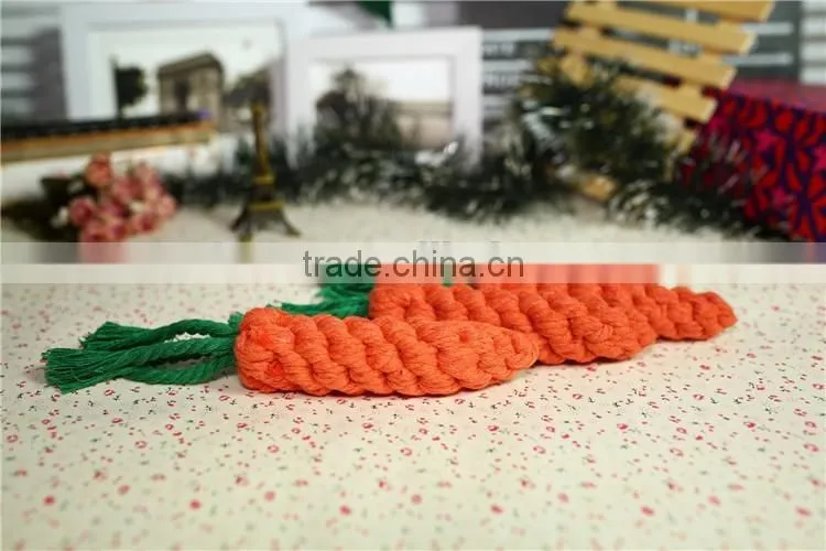 Carrot shape rope pet toys for dog