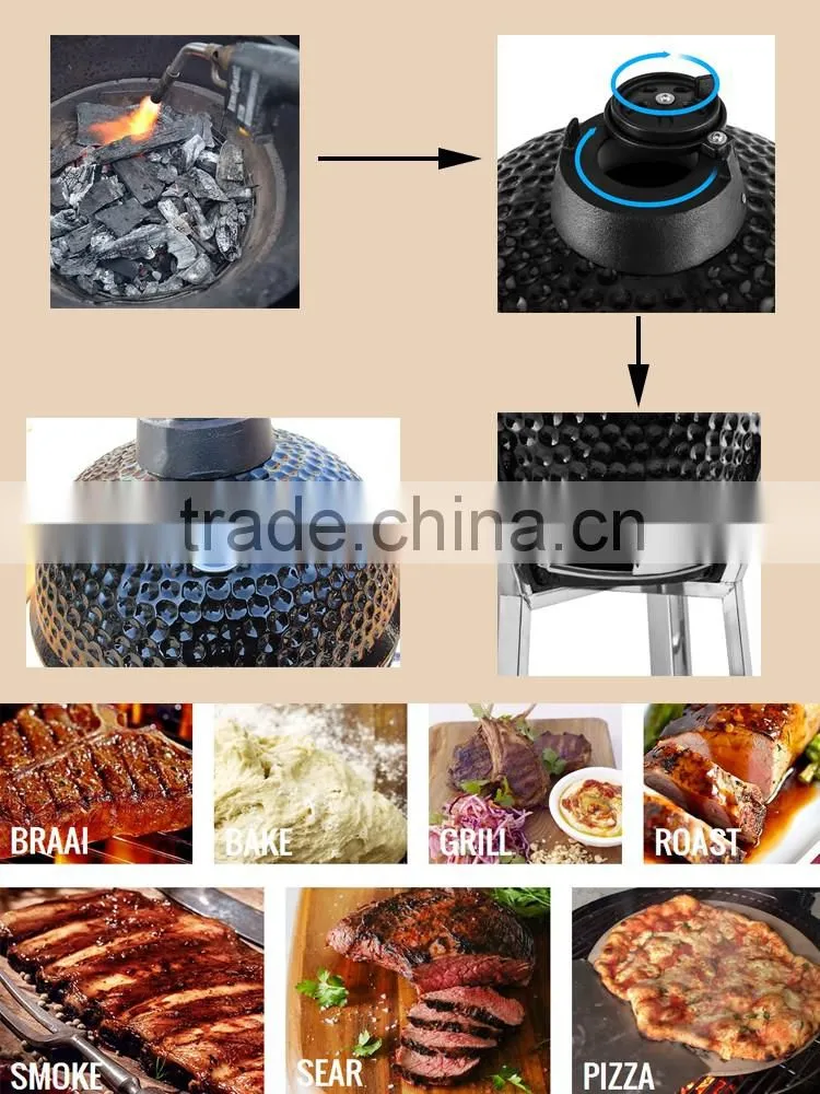 China 21" inch Kamado Grill, 2016 Import Outdoor Kitchens, bbq gas grill